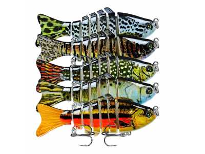 Multi Jointed Swimbait,Slow Sinking Segmented Bass Fishing Lure,Swimming Fishing Lure For Freshwater Saltwater,Fishing Bait Kit