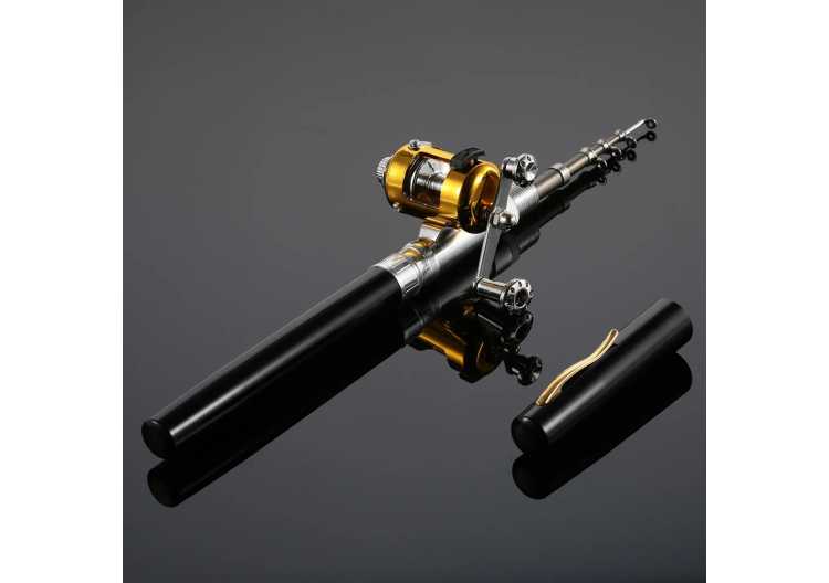 Fishing Rod Reel Combo Set Mini Telescopic Portable Pocket Pen Fishing Pocket Rod + Reel Aluminum Alloy Fishing Line Soft Lures