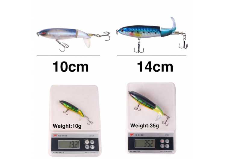 10cm/14cm Topwater Fishing Lure Topwater Rotating Tail Lure / Splash Bait Artificial Bait Hard Plopper Soft Rotating Tail Fishing Tackle Fishing Bait