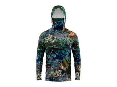 Men Hood Fishing Shirt long sleeve fishing t shirt uv protection Fishing Apparel