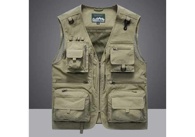 7XL 14 Pockets Summer New Men US Tactical Hiking Fishing Vest Man Photographer Waistcoat Mesh Cargo Sleeveless Jacket Tool Vest