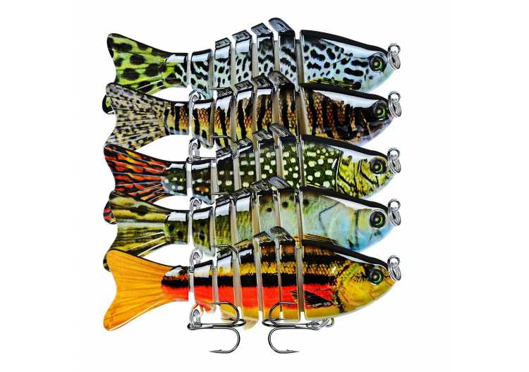 Multi Jointed Swimbait,Slow Sinking Segmented Bass Fishing Lure,Swimming Fishing Lure For Freshwater Saltwater,Fishing Bait Kit