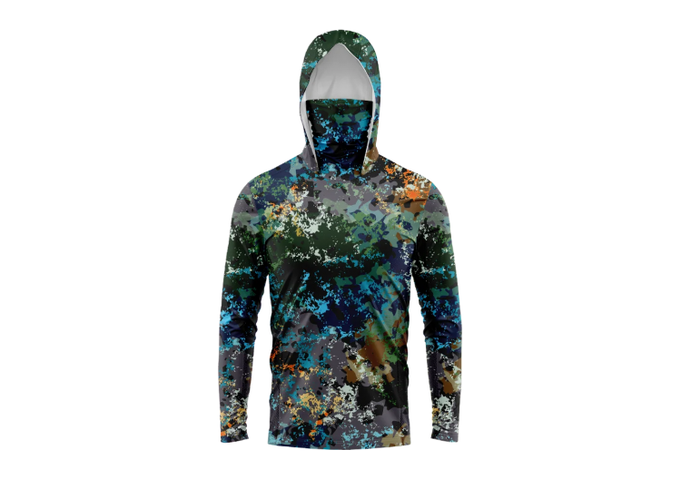Men Hood Fishing Shirt long sleeve fishing t shirt uv protection Fishing Apparel