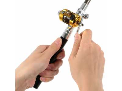 Fishing Rod Reel Combo Set Mini Telescopic Portable Pocket Pen Fishing Pocket Rod + Reel Aluminum Alloy Fishing Line Soft Lures