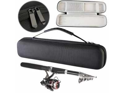 Hard Shell Fishing Rod Bag Fishing Pole Carrier Shock Absorption Rod Holder Bag Fishing Gear Organizer Fishing Accessories