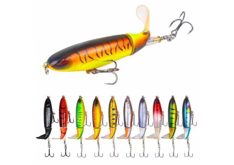 10cm/14cm Topwater Fishing Lure Topwater Rotating Tail Lure / Splash Bait Artificial Bait Hard Plopper Soft Rotating Tail Fishing Tackle Fishing Bait