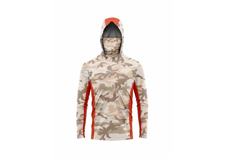 Long Sleeve Fishing Shirts Men Sun Protection Hoodie Mask All-in-one Fishing Clothing Hunting Camping Angling T-shirt Upf