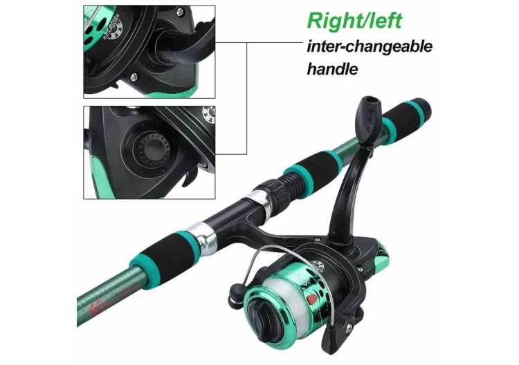Fishing Pole Set Full Kits With Telescopic Fishing Rod And Spinning Reel Baits Hooks Travel Pole Set