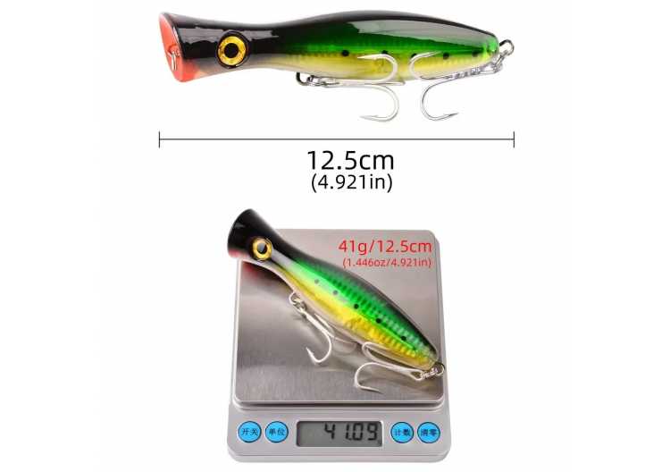 1pc 41G/83G Giant Popper Wobbler Topwater Trolling Artificial Plastic Hard Bait Durable Fishing Lure for Catching Big Fish