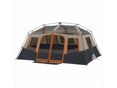 10-Person camping tents 14' x 10' Instant Cabin Tent,Includes room divider to create 2-room tent 31.86 lbsCamping