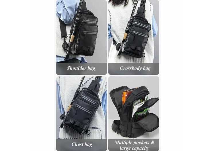 Fishing Tackle Backpack Waterproof Fishing Bag With Rod Holder Fishing Backpack Multifunctional Fishing Pack Lightweight Tackle