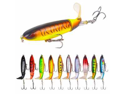 10cm/14cm Topwater Fishing Lure Topwater Rotating Tail Lure / Splash Bait Artificial Bait Hard Plopper Soft Rotating Tail Fishing Tackle Fishing Bait