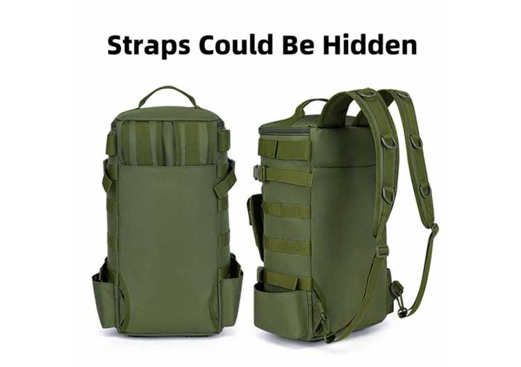 Tactical Fishing Backpack Tackle Bag with Rod Holders Fish Equipment Storage Molle Camping Hiking Outdoor Multifunctional Bag