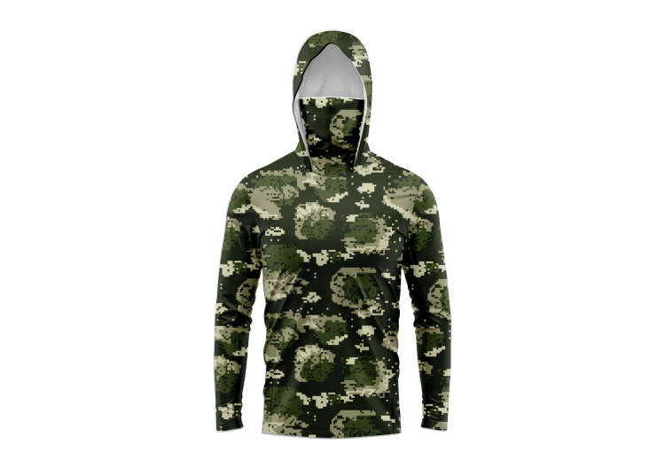 Men Hood Fishing Shirt long sleeve fishing t shirt uv protection Fishing Apparel
