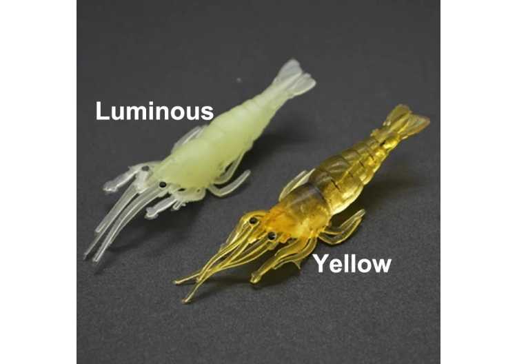 4/10PCS Fake Shrimp Road Bait with Hooks Small Grass Shrimp Glow-in-the-dark Soft Bait Small Shrimp Fake Bait Fishing Lures