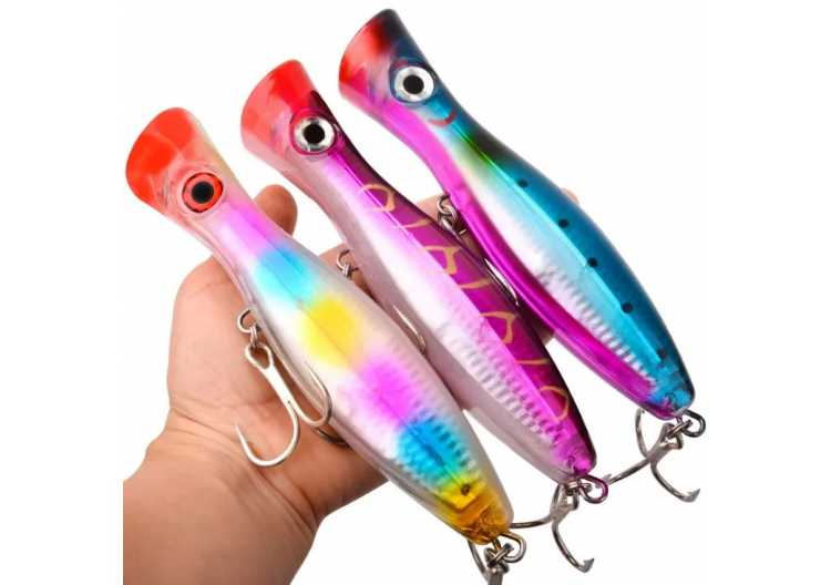 1pc 41G/83G Giant Popper Wobbler Topwater Trolling Artificial Plastic Hard Bait Durable Fishing Lure for Catching Big Fish