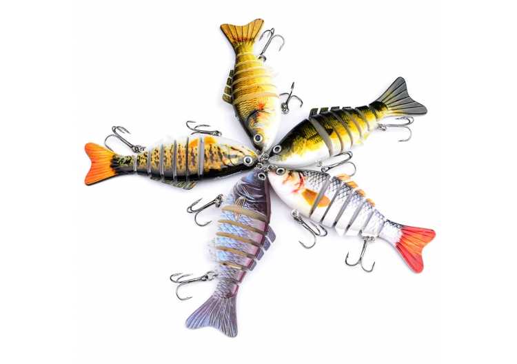 Multi Jointed Swimbait,Slow Sinking Segmented Bass Fishing Lure,Swimming Fishing Lure For Freshwater Saltwater,Fishing Bait Kit