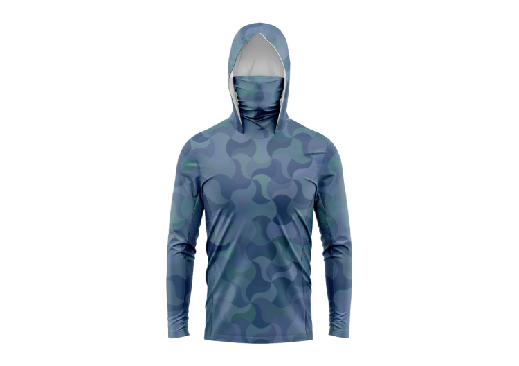 Men Hood Fishing Shirt long sleeve fishing t shirt uv protection Fishing Apparel