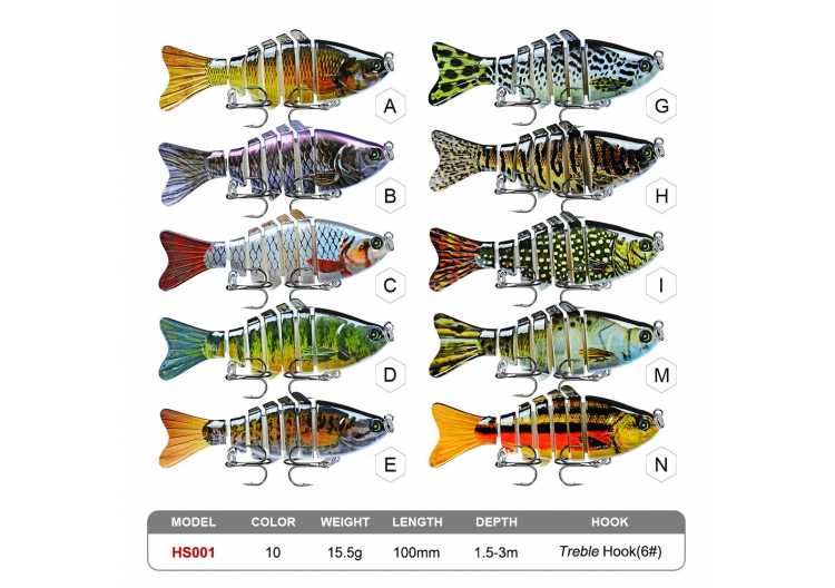 Multi Jointed Swimbait,Slow Sinking Segmented Bass Fishing Lure,Swimming Fishing Lure For Freshwater Saltwater,Fishing Bait Kit