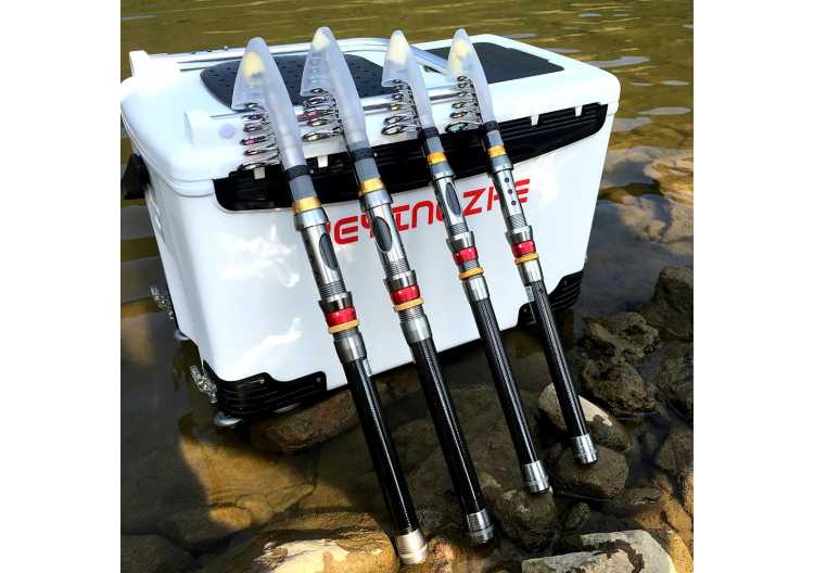 Spinning Fishing Rod and Reel Combo 1.8-3.6m Carbon Fiber Sea Pole and 5.2:1 Gear Ratio Metal Spool with Line Kits for Bass Carp